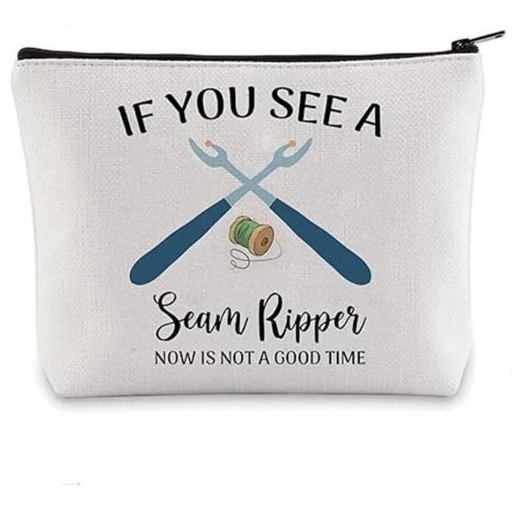 Quilting Gift Sewing Makeup Bag for Sewing Lover Cosmetic Bag with Zipper